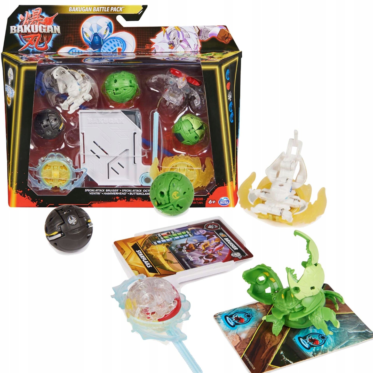 BAKUGAN BATTLE PACK FIGURĖS ŽAIDIMUI SPECIAL ATTACK BRUISER OCTOGAN 5 PACK Rinkinys