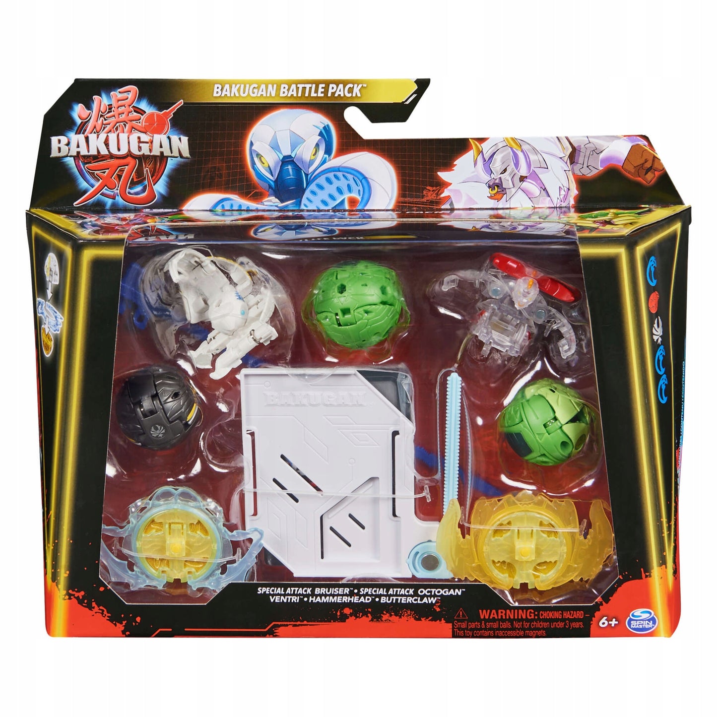 BAKUGAN BATTLE PACK FIGURĖS ŽAIDIMUI SPECIAL ATTACK BRUISER OCTOGAN 5 PACK Rinkinys