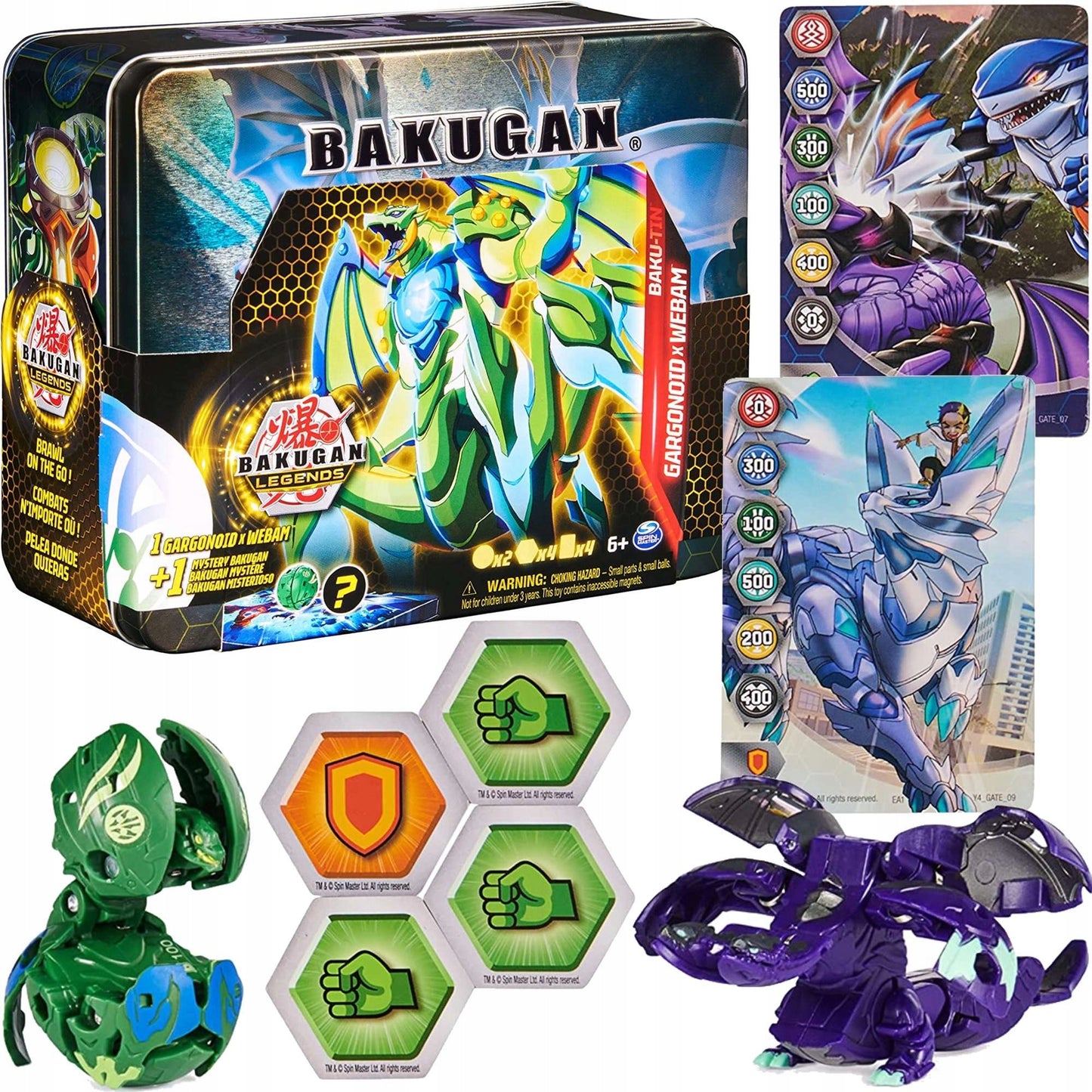 BAKUGAN LEGENDS BAKU-TIN COLLECTOR BOX 2 GARGANOID WEBAM FIGŪROS