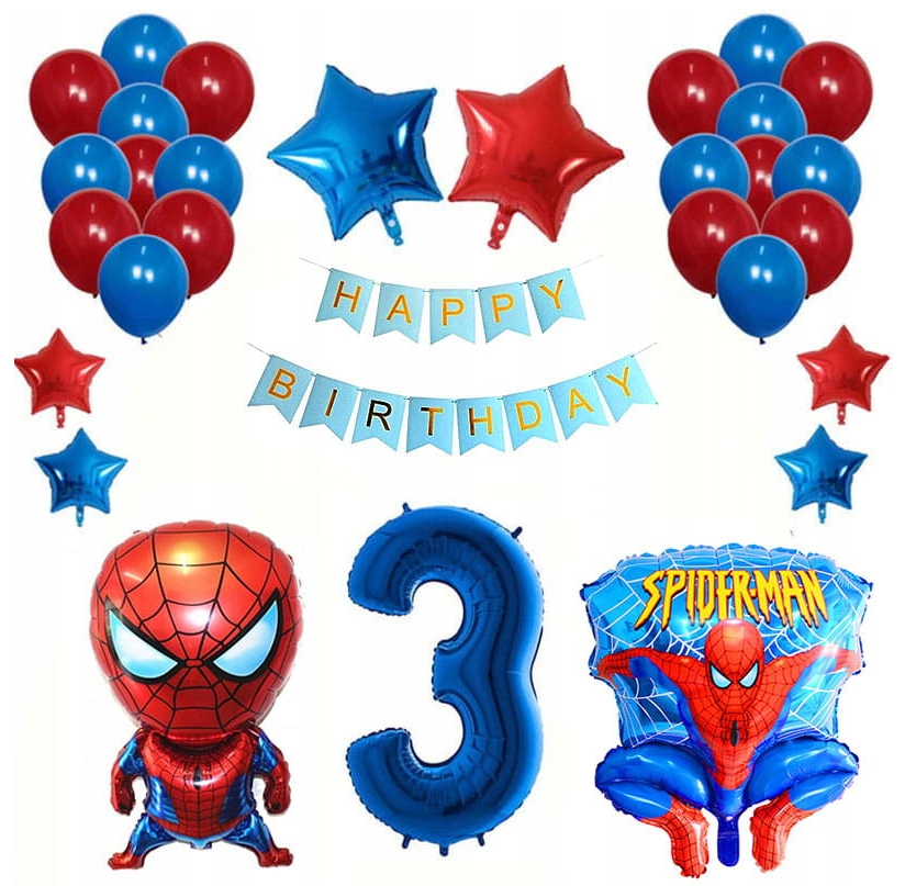 Spiderman 3rd Birthday Decorations Set