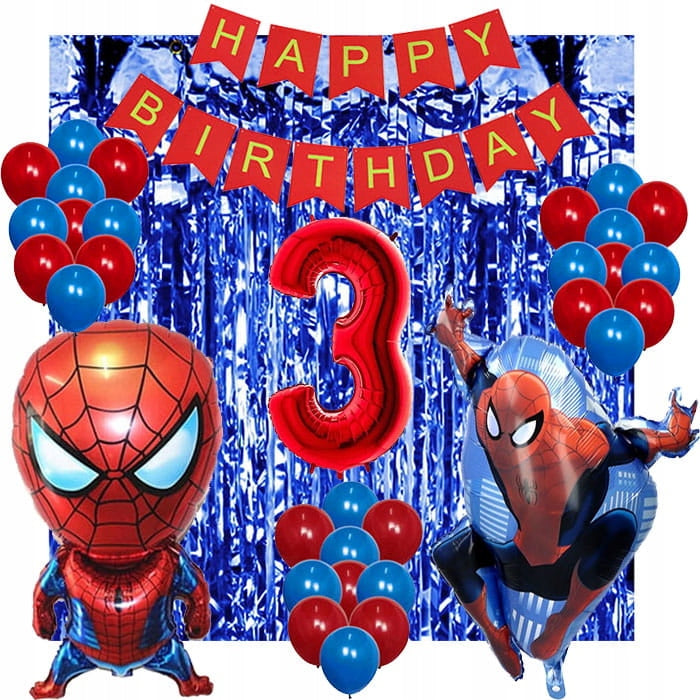 Spiderman 3rd Birthday Decorations Set