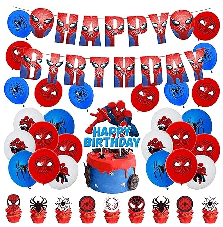 Žmogaus voro (Spiderman) gimtadienio dekoracijų rinkinys. Naujiena! - PartyGo